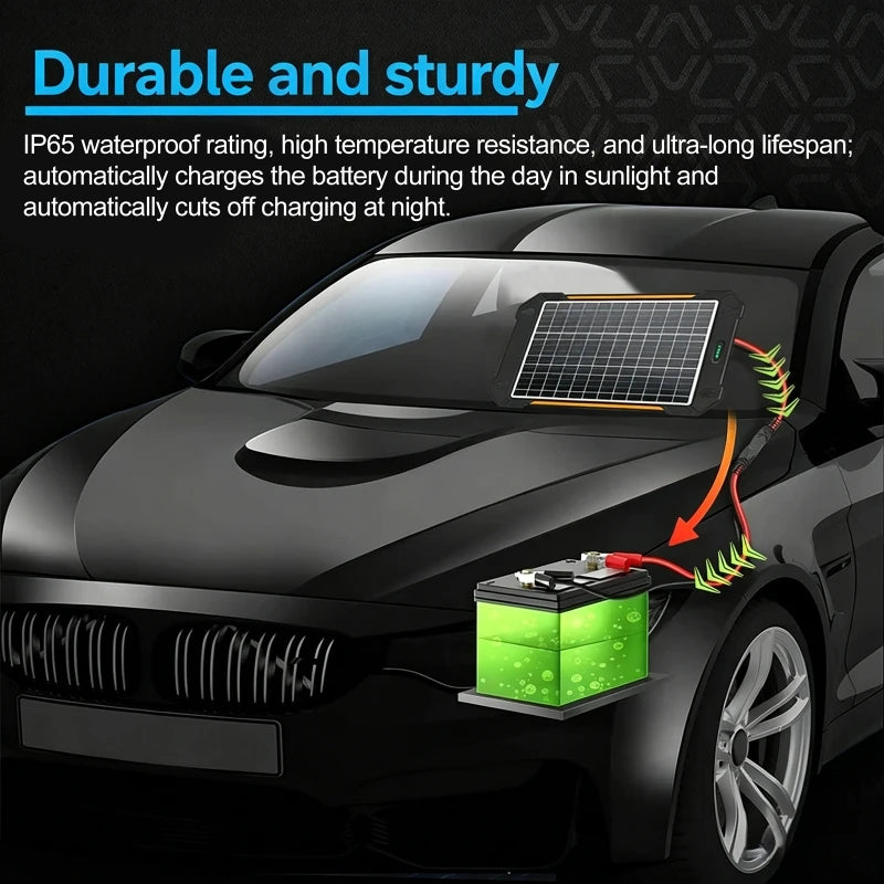 12W Monocrystalline Solar Panel Car Battery Charger MPPT Solar Battery Charger QXL