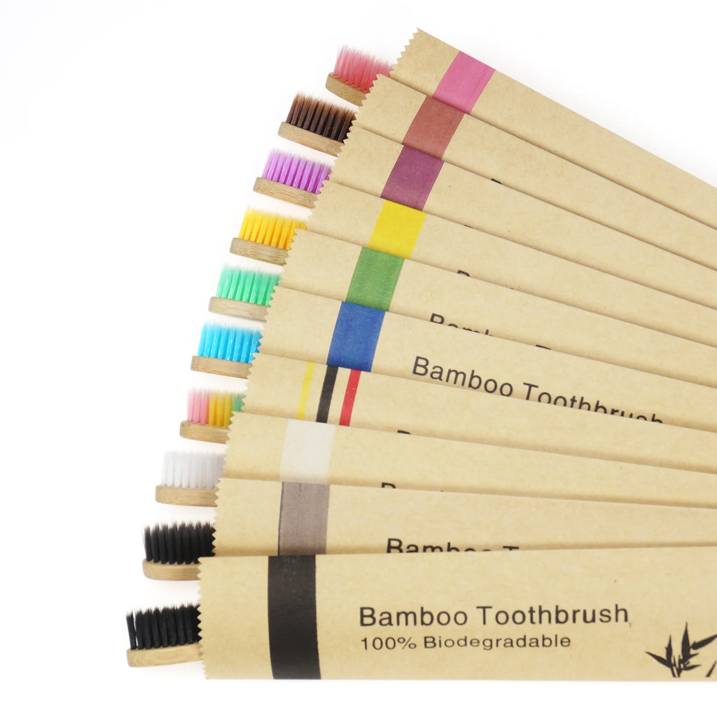 50-Pack Kids Bamboo Toothbrush | Soft Bristles, Eco-Friendly Kids Bamboo Toothbrush QXL