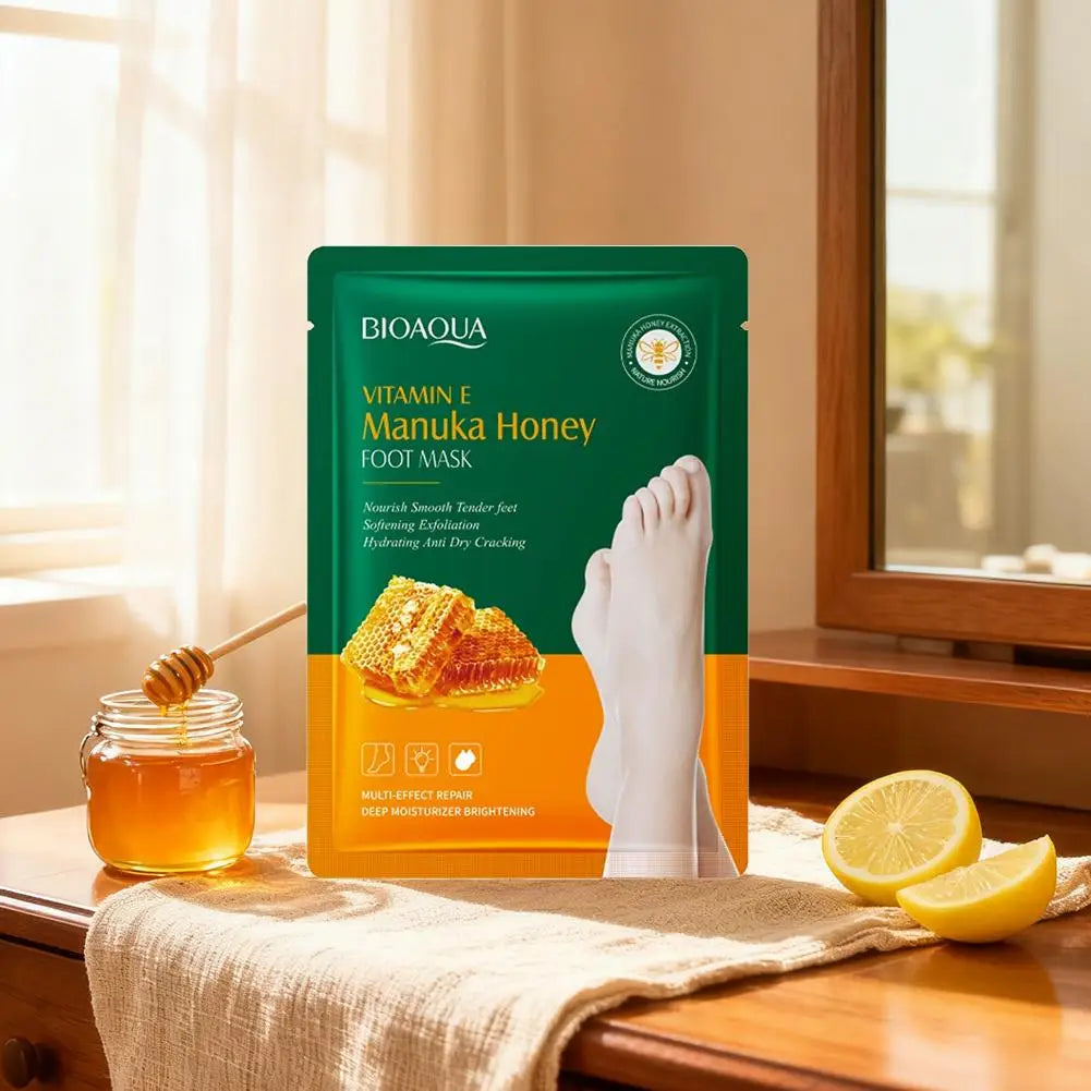 Vitamin E & Manuka Honey Foot Mask | Deep Moisture 35ml Foot Mask Treatment QXL