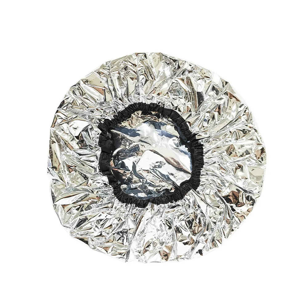 Aluminum Foil Self-Heating Hair Cap | Reusable Dye Steamer Hair Dye Cap QXL Black