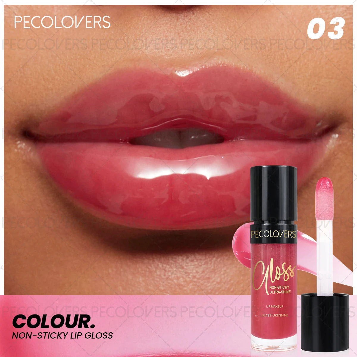 PECOLOVERS Tinted Lip Oil Gloss | Long-Lasting Moisture Tinted Lip Oil Gloss QXL 03