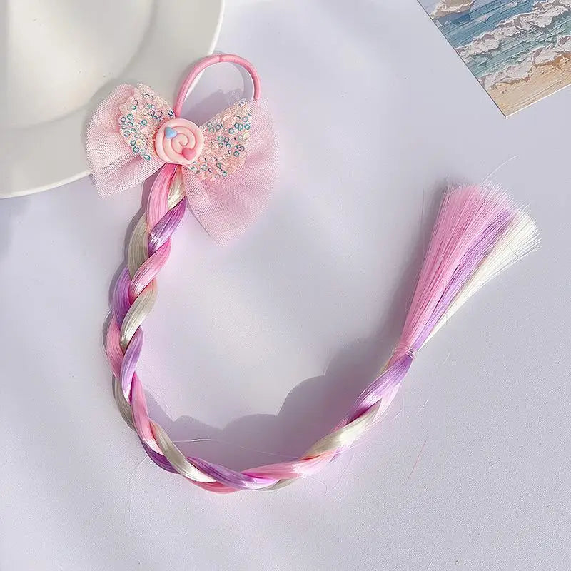 Girls Rainbow Mermaid Crochet Braid Hair Extensions – Colorful Braid Hair Extensions QXL 5