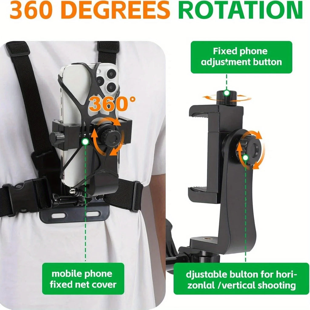 Chest Strap Phone Mount | Anti-Shake Hands-Free Holder Chest Phone Mount QXL