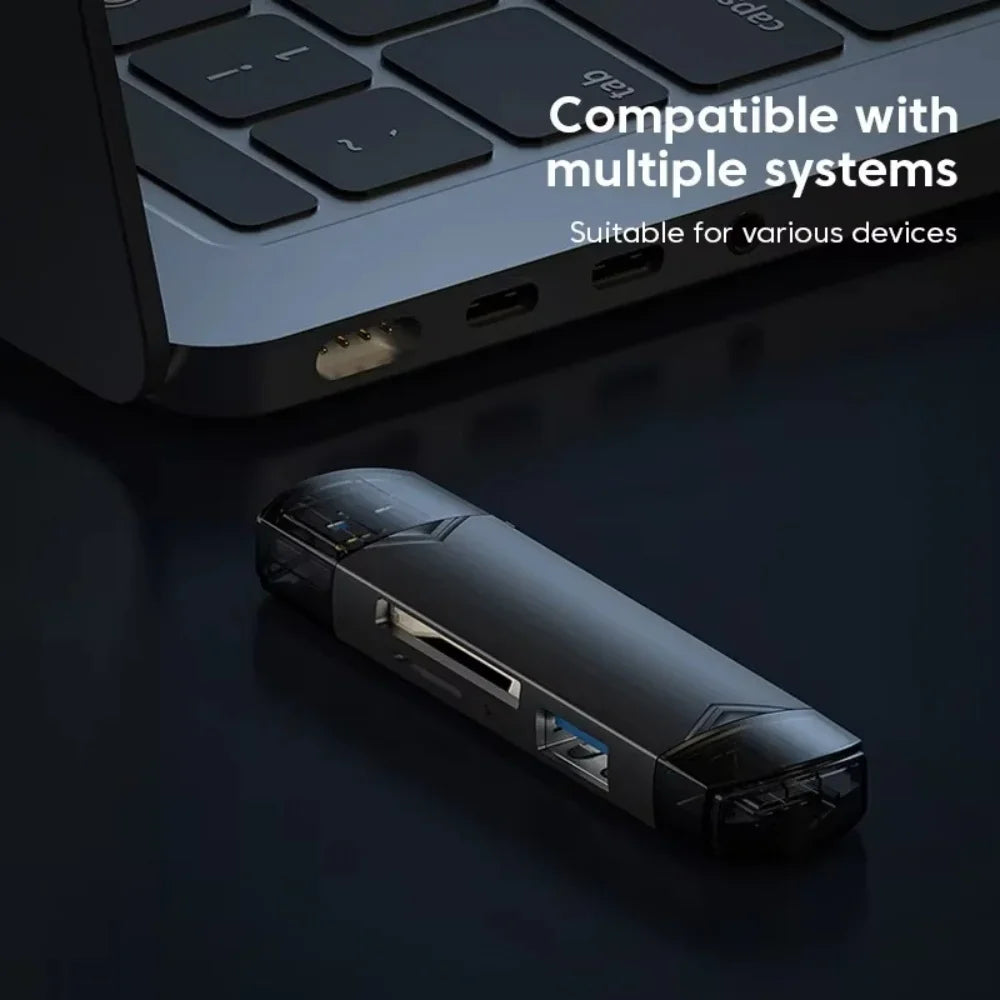 6-in-1 USB 3.0 Type-C OTG Card Reader | SD TF Memory Adapter USB Card Reader QXL
