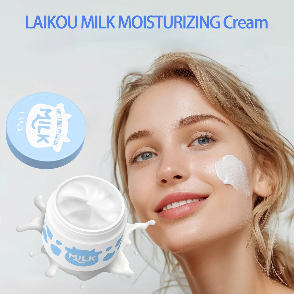 LAIKOU Milk Extract Moisturizing Facial Cream 25g Travel Size Facial Moisturizer Cream QXL