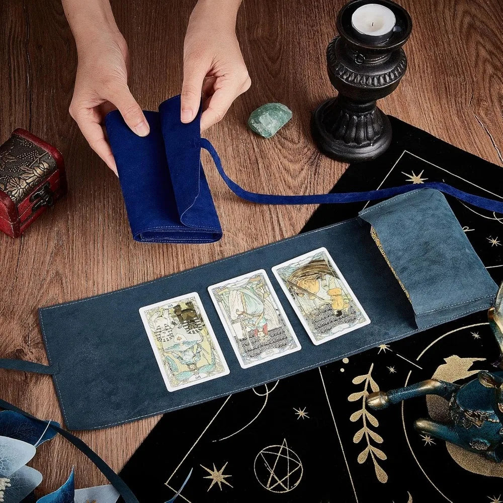 2-Piece Velvet Tarot Card Bag Set – Pouch & Spread Cloth Tarot Card Bag QXL
