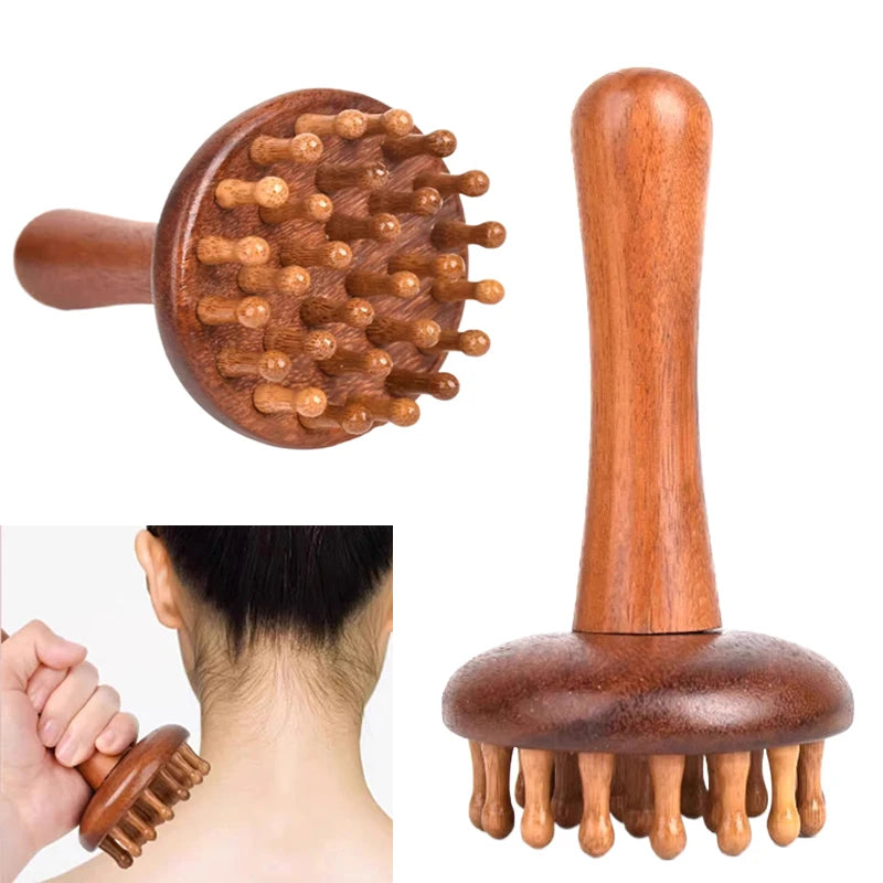 Sandalwood Gua Sha Massage Brush | Full Body Meridian Tool Gua Sha Massage Brush QXL