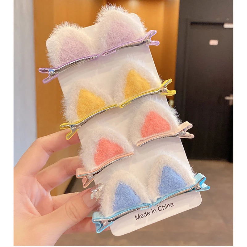 2-Pack Rabbit Ears Hair Clips for Baby Girls | Kawaii Barrettes Kids Hair Clips QXL