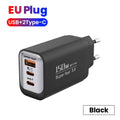 150W 3-in-1 USB-C PD Fast Charger | QC3.0 EU US UK Travel USB-C Wall Charger QXL Black EU