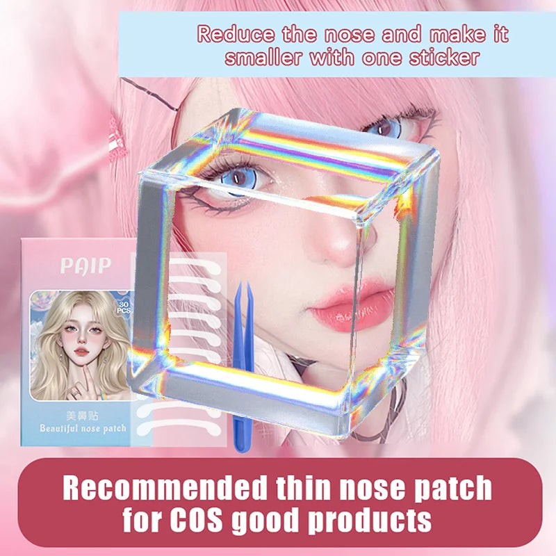 30-Pack Invisible Nose Slimming Stickers with Tweezers Nose Shaping Stickers QXL Default Title