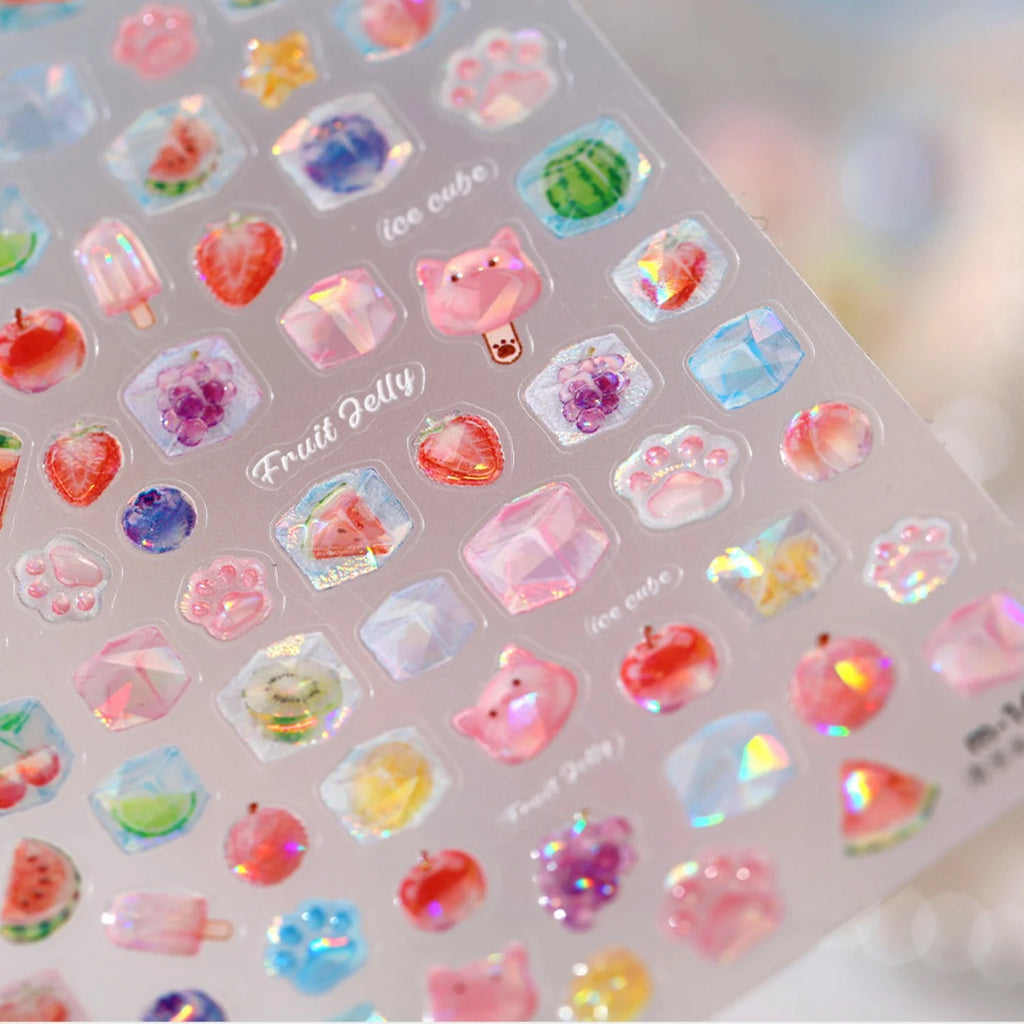 5D Sweet Fruit Nail Stickers – Watermelon Berry Watercolor Decals Nail Art Stickers QXL