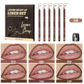 QiBest 6-Pc Matte Lip Liner Set | Nude Brown Red Lipliner Lip Liner Set QXL Set B