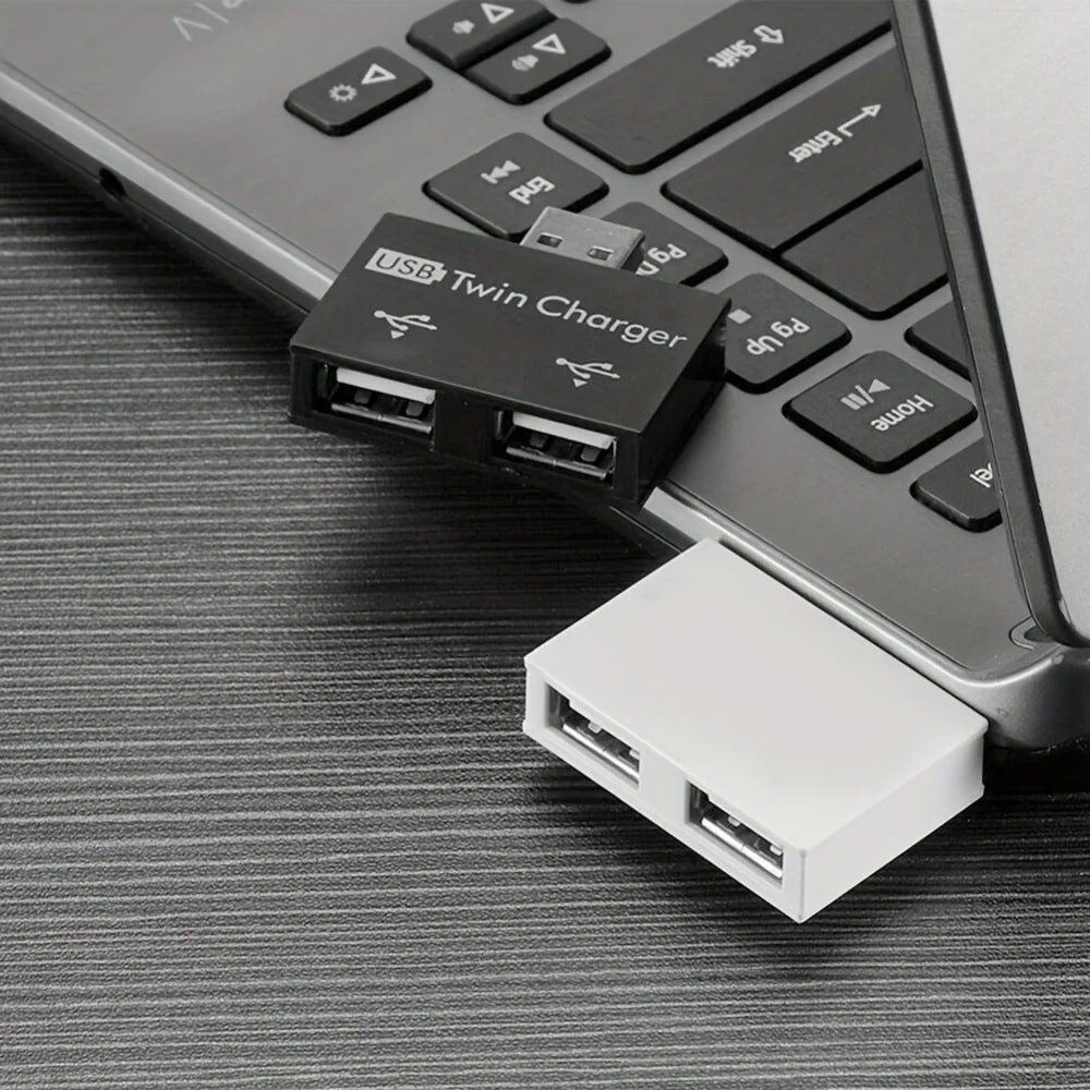 Mini USB 2.0 Hub Splitter – 1 to 2 Port Adapter for PC & Laptop USB Hub Splitter QXL
