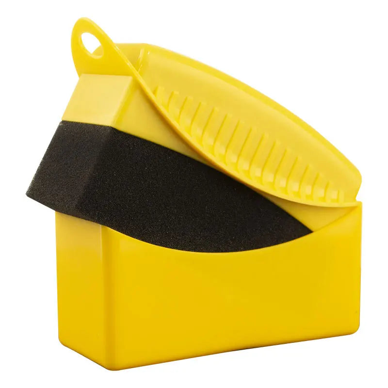 Car Tire & Wheel Waxing Sponge Applicator with Cover | ABS Tire Wax Applicator QXL