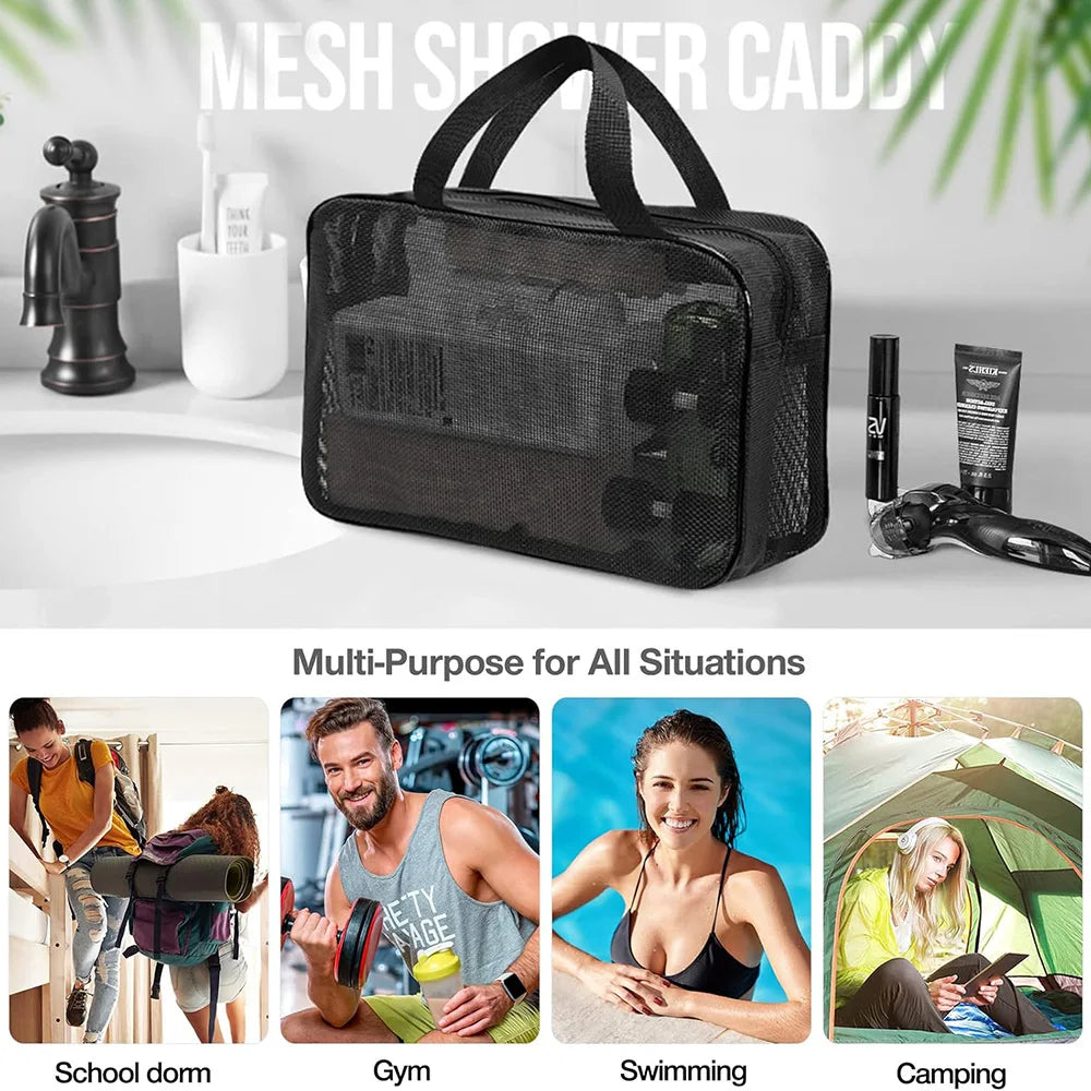 Mesh Shower Caddy Tote Bag | Portable Toiletry Organizer Toiletry Organizer Bag QXL