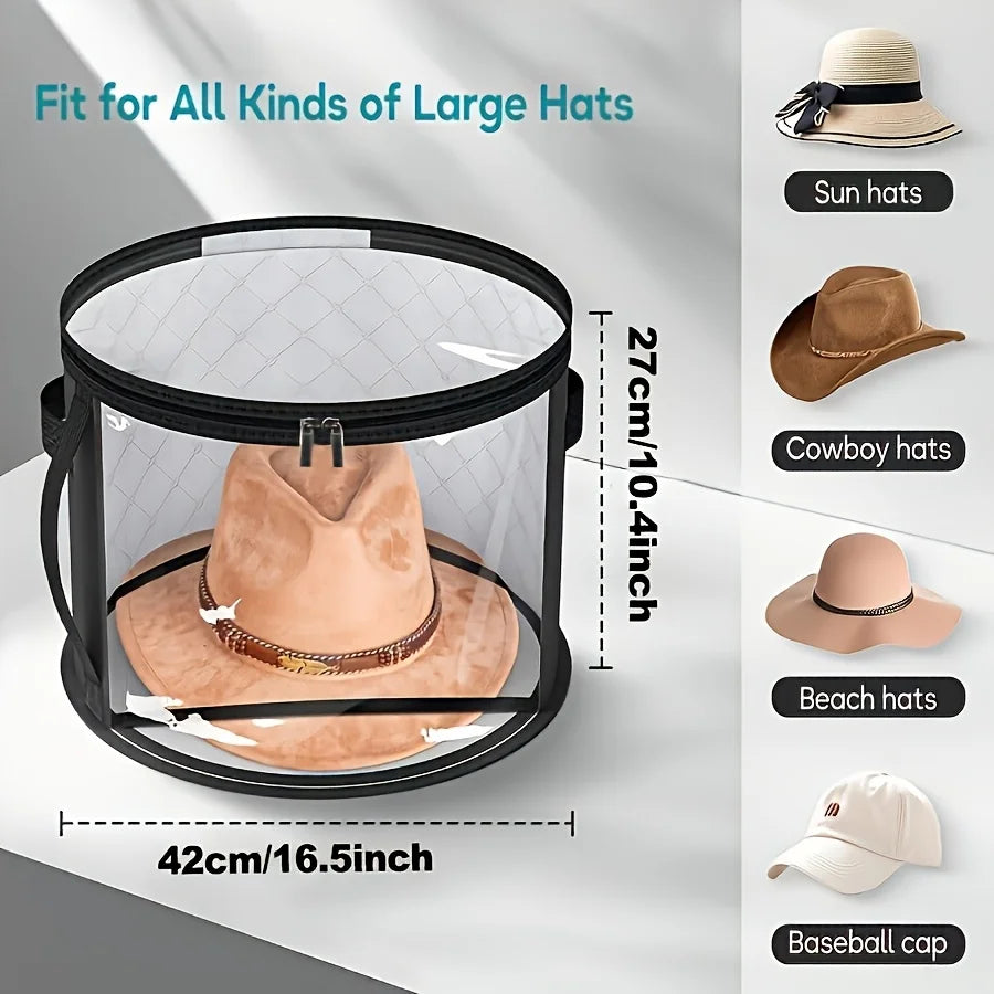 Extra-Large Foldable Hat Storage Box | Clear Window Hat Storage Box QXL