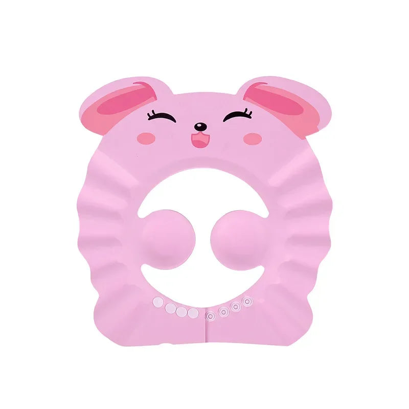 Baby Shower Cap Adjustable | Ear & Eye Guard for Toddlers Baby Shower Cap QXL B382 Pink Rabbit