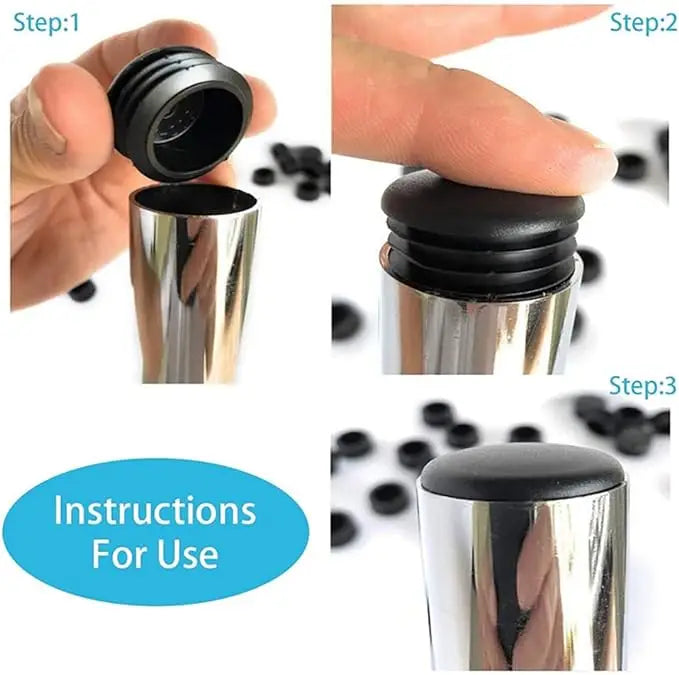 8-Pack Black Round Plastic Tube End Caps | Pipe Plugs 10–60mm Tube End Caps QXL