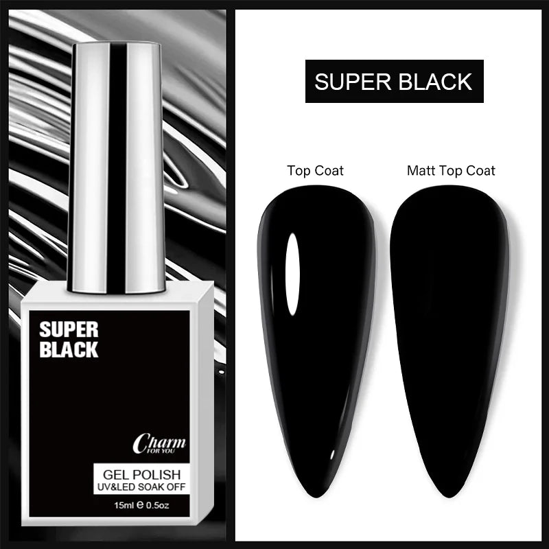 VERONNI 15ml Gel Nail Polish – Black, White & Red UV/LED Gel Nail Polish QXL black
