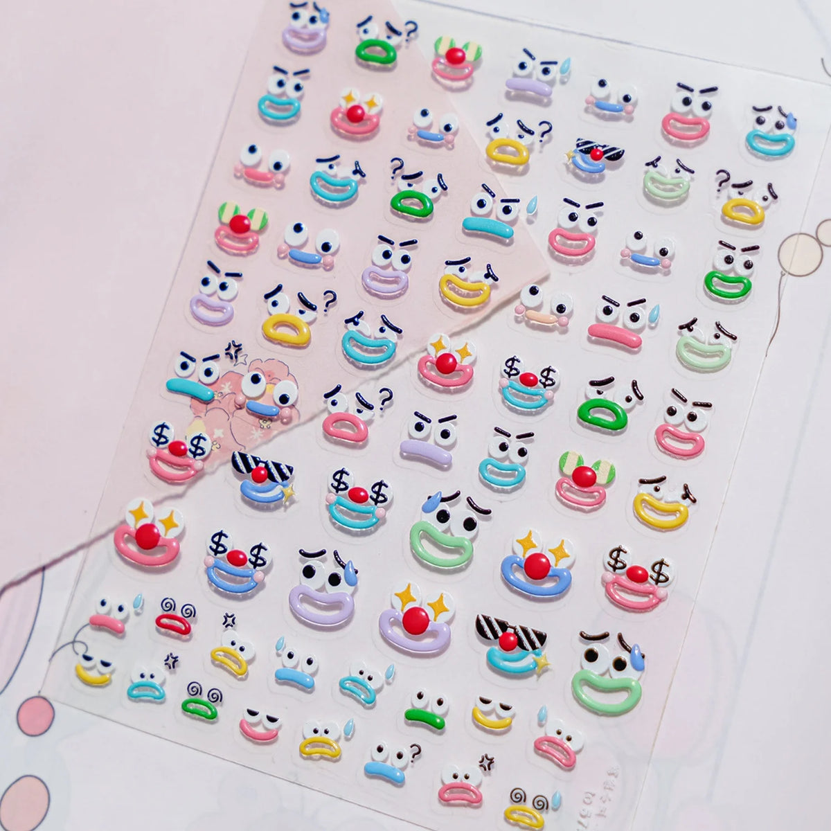 5D Funny Face Nail Art Stickers | Cartoon Expression Decals