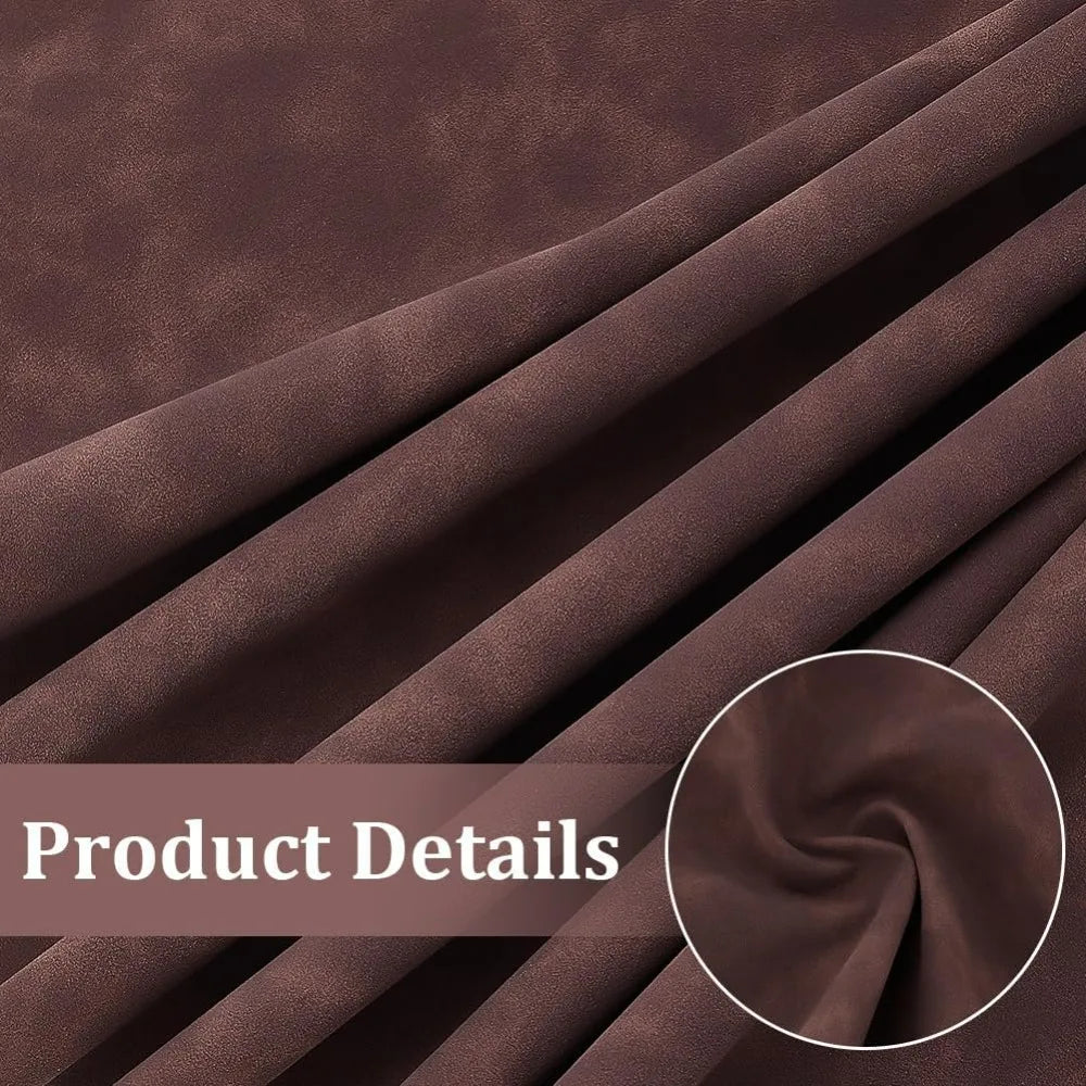 Faux Suede PU Leather Roll 59x13.7" Brown DIY Fabric Sheet Faux Suede Fabric Roll QXL