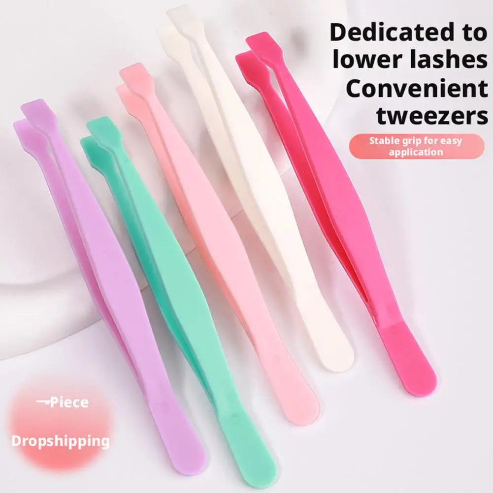Flat-Tip Lash Cluster Tweezers | DIY False Eyelash Applicator Lash Applicator Tweezers QXL
