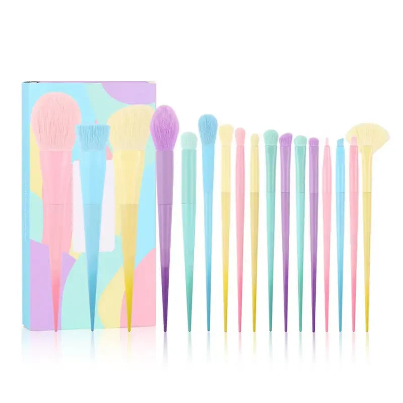 VERONNI 17-Piece Macaron Colorful Makeup Brush Set Makeup Brush Set QXL 1 Set
