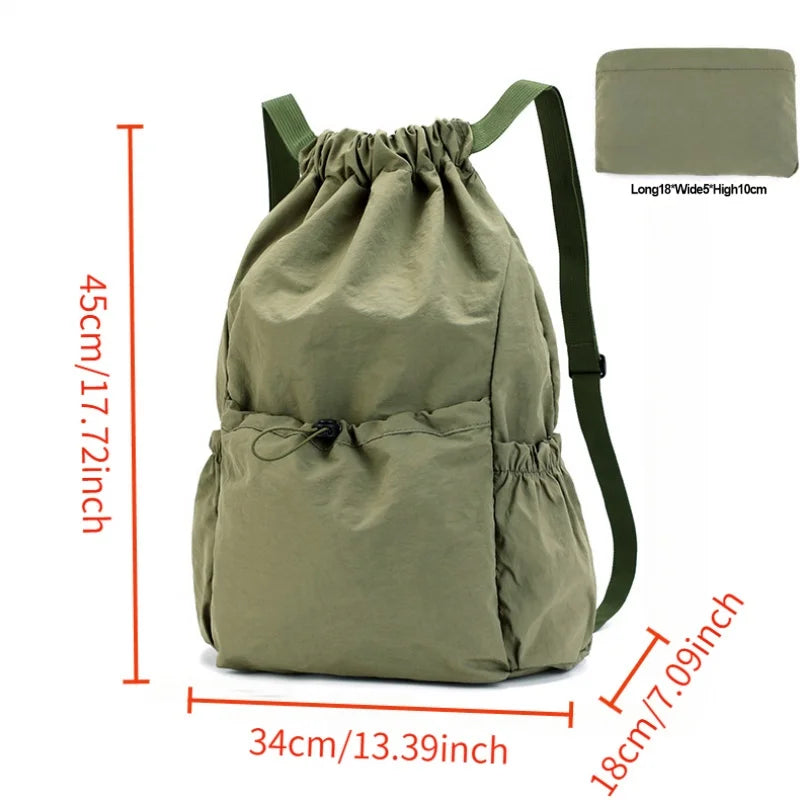 Foldable Drawstring Backpack | Lightweight Packable Travel Bag Foldable Backpack QXL