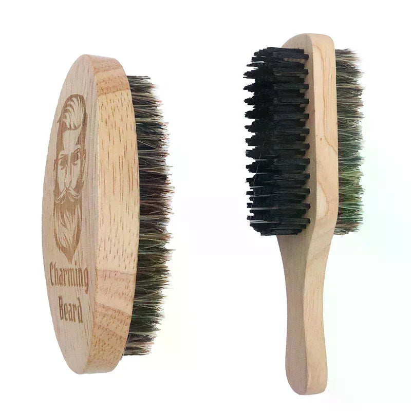 Boar Bristle Men's Shaving Brush | Wood Handle Beard Grooming Men's Shaving Brush QXL