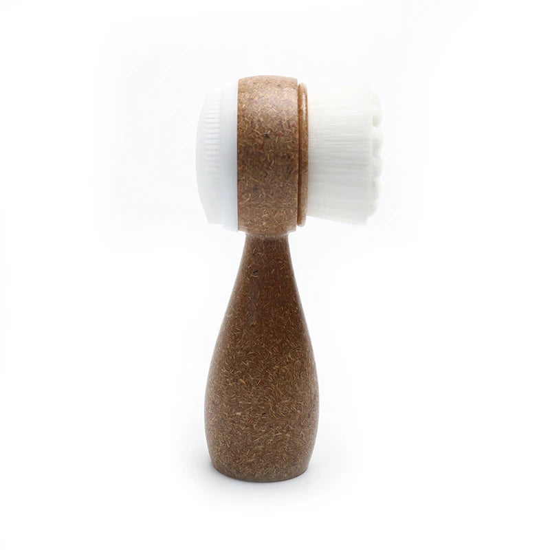 Double-Sided Coconut Handle Facial Cleansing & Exfoliating Brush Facial Cleansing Brush QXL
