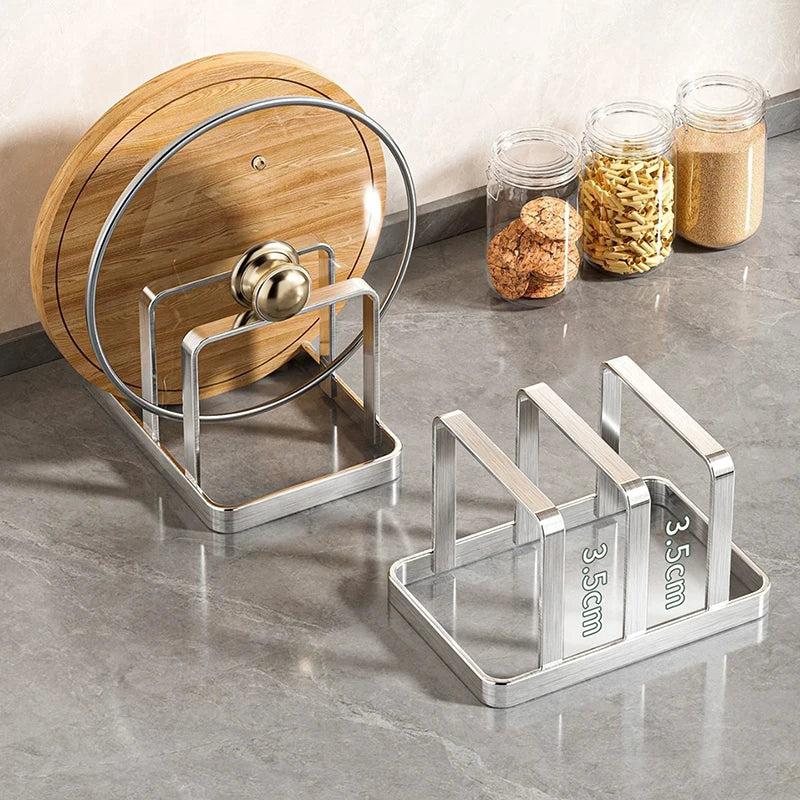 Stainless Steel Pot Lid & Cutting Board Organizer Rack Kitchen Storage Rack QXL