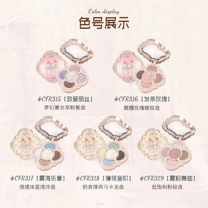 Cheerflor 4-Color Eyeshadow Contour & Highlight Palette Eyeshadow Palette QXL