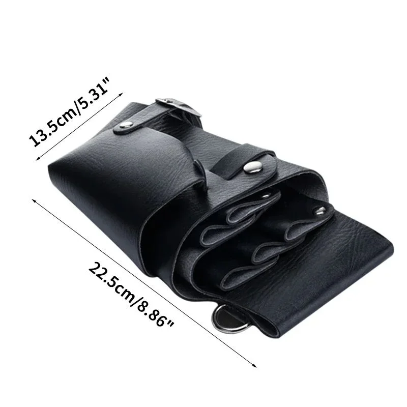 Barber Scissor Holster Belt Bag | PU Leather Salon Tool Organizer Barber Tool Bag QXL