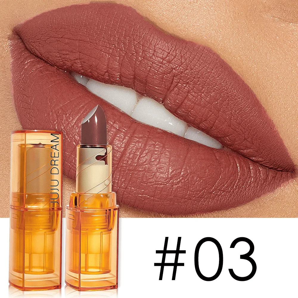 JUJU Dream Amber Tube Velvet Matte Lipstick | Nude Long-Lasting Matte Lipstick QXL 03