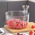 Clear Fruit & Vegetable Wash Bowl | Water-Flow Colander Kitchen Colander Bowl QXL 1PC