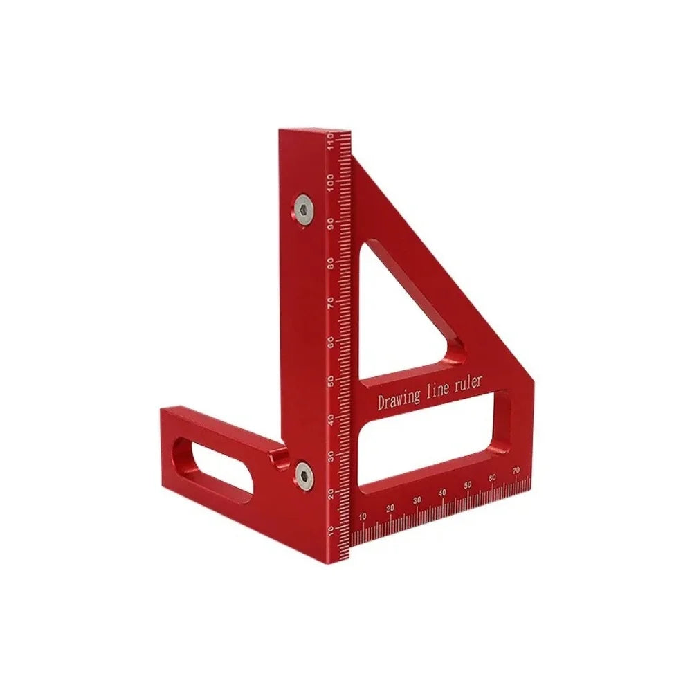 Aluminum Alloy Miter Square Triangle Ruler | Woodworking Tool Woodworking Measuring Ruler QXL Red