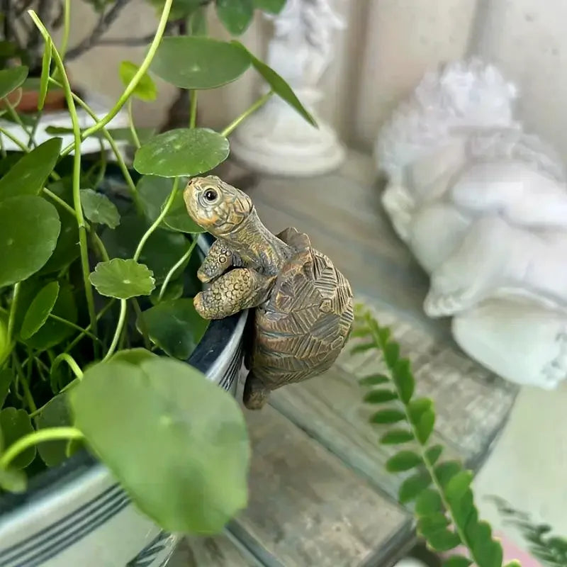 Resin Turtle Hanging Flower Pot | Wall-Mount Animal Planter Wall Hanging Planter QXL