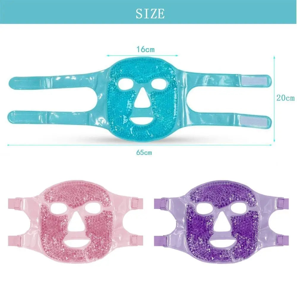 Reusable Gel Bead Face Mask | Hot & Cold Full-Face Compress Gel Face Mask QXL