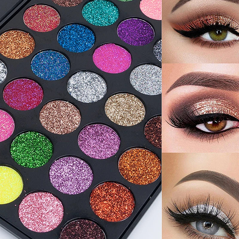VERONNI 35-Color Glitter Metallic Eyeshadow Palette | Shimmer Eyeshadow Palette QXL