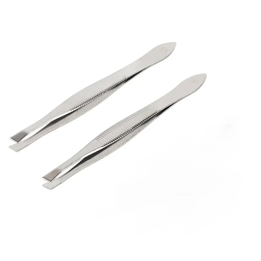 2-Pack Slant Tip Stainless Steel Eyebrow Tweezers | Beauty Tool Eyebrow Tweezers QXL 2pcs