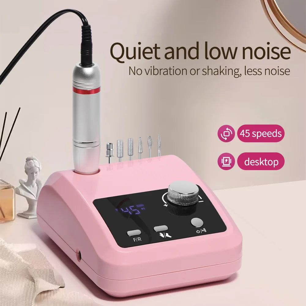 45000RPM Rechargeable Electric Nail Drill | Pro Manicure Machine Electric Nail Drill QXL