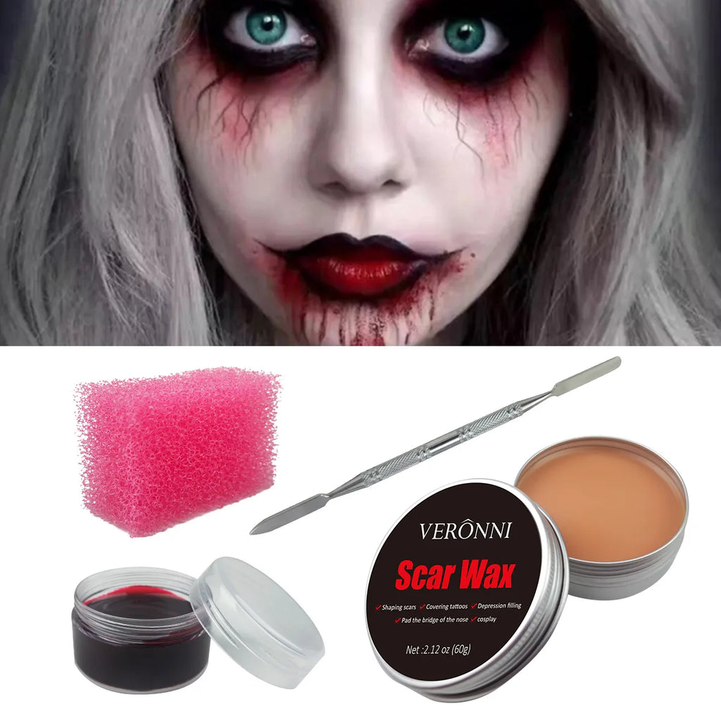 VERONNI SFX Halloween Wound Scar Wax Makeup Kit & Body Paint SFX Makeup Kit QXL