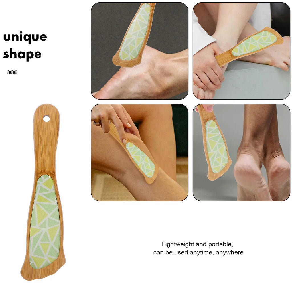 Portable Foot File & Callus Remover | Bamboo Glass Pedicure Foot File Tool QXL
