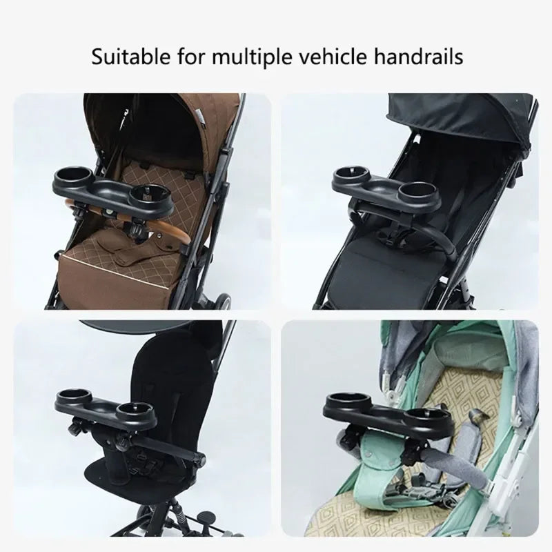 Baby Stroller Snack Tray with Cup Holder – Universal Fit Stroller Snack Tray QXL