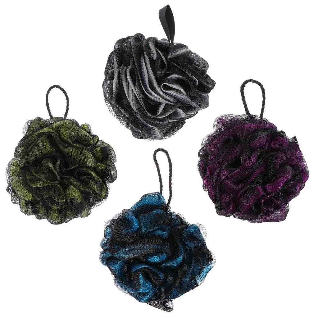 4-Pack Foaming Bath Scrubber Loofah Sponge | Body Exfoliator Bath Scrubber Set QXL
