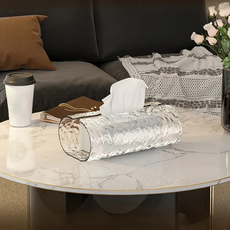Oval Wavy Tissue Box Cover | Plastic Napkin Holder Bathroom Tissue Box Cover QXL