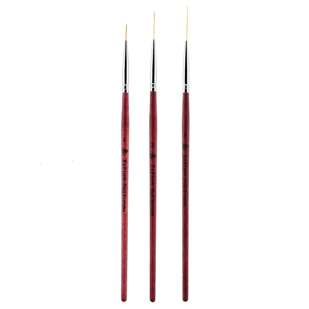 3-Pc Nail Art Liner Brush Set | Fine Detail Drawing Pens Nail Art Liner Brush QXL Light Grey