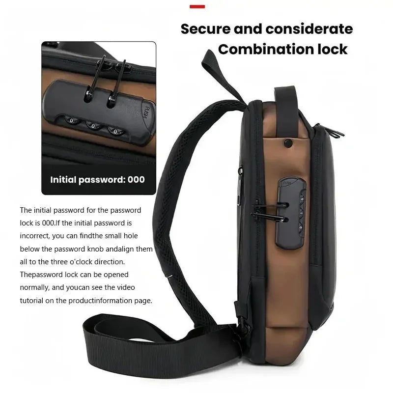Men's Anti-Theft Chest Bag | Oxford Crossbody Sling Pack Crossbody Chest Bag QXL