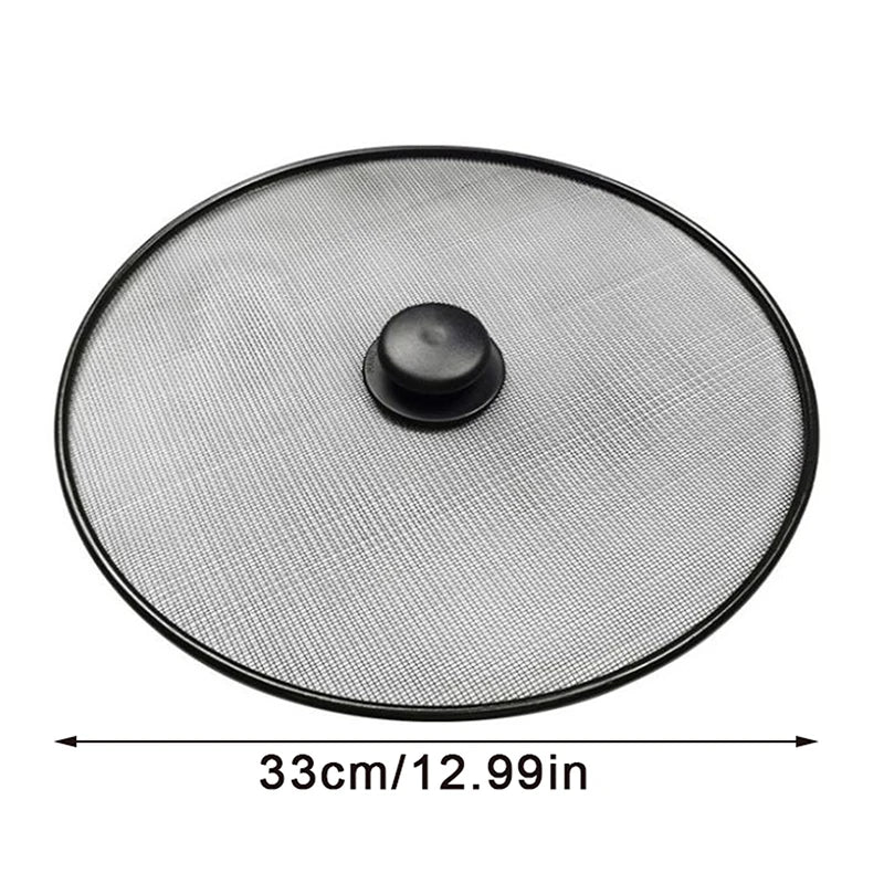 Black Fine Mesh Splatter Screen | Frying Pan Oil Guard Splatter Screen QXL 33cm