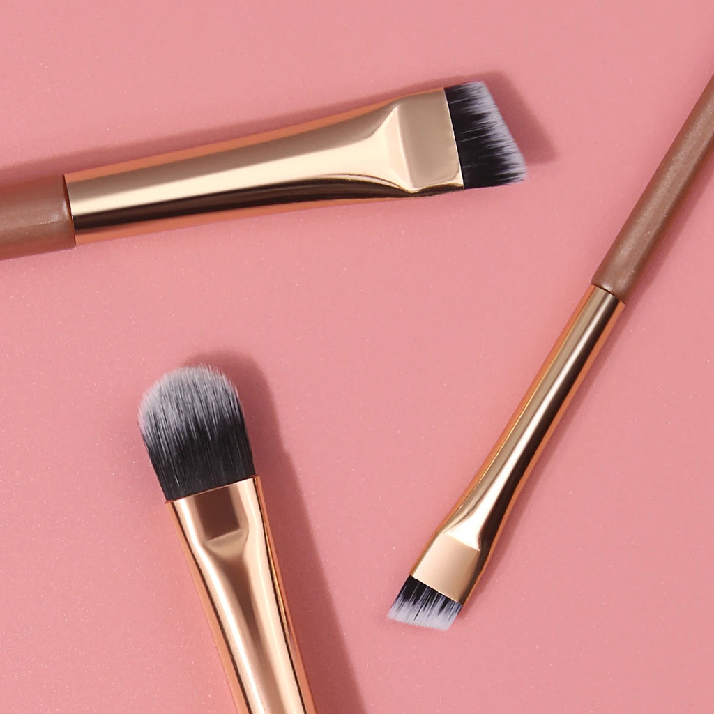 KOSSHOW 5-Pc Rose Gold Eye Makeup Brush Set & Sponge Eye Makeup Brush Set QXL